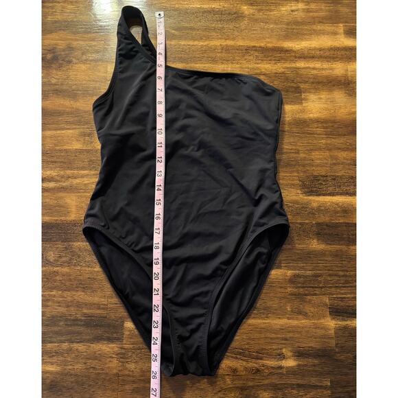 Andie Swim Women’s Medium One Piece Bathing Suit One Shoulder Nantucket Black - Picture 14 of 16